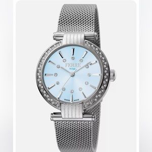 NIB FERRE MILANO Ronda 763E Crystal Embellished Cuff34mm made in Switzerland NWT